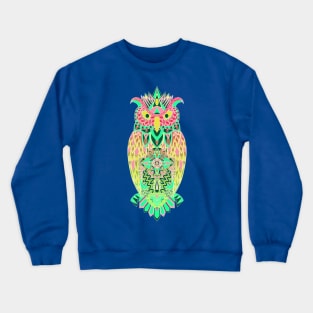 buho the owl in mexican patterns ecopop Crewneck Sweatshirt